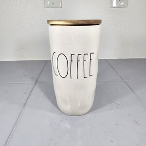 Rae Dunn Cream Coffee Canister with Wooden Lid